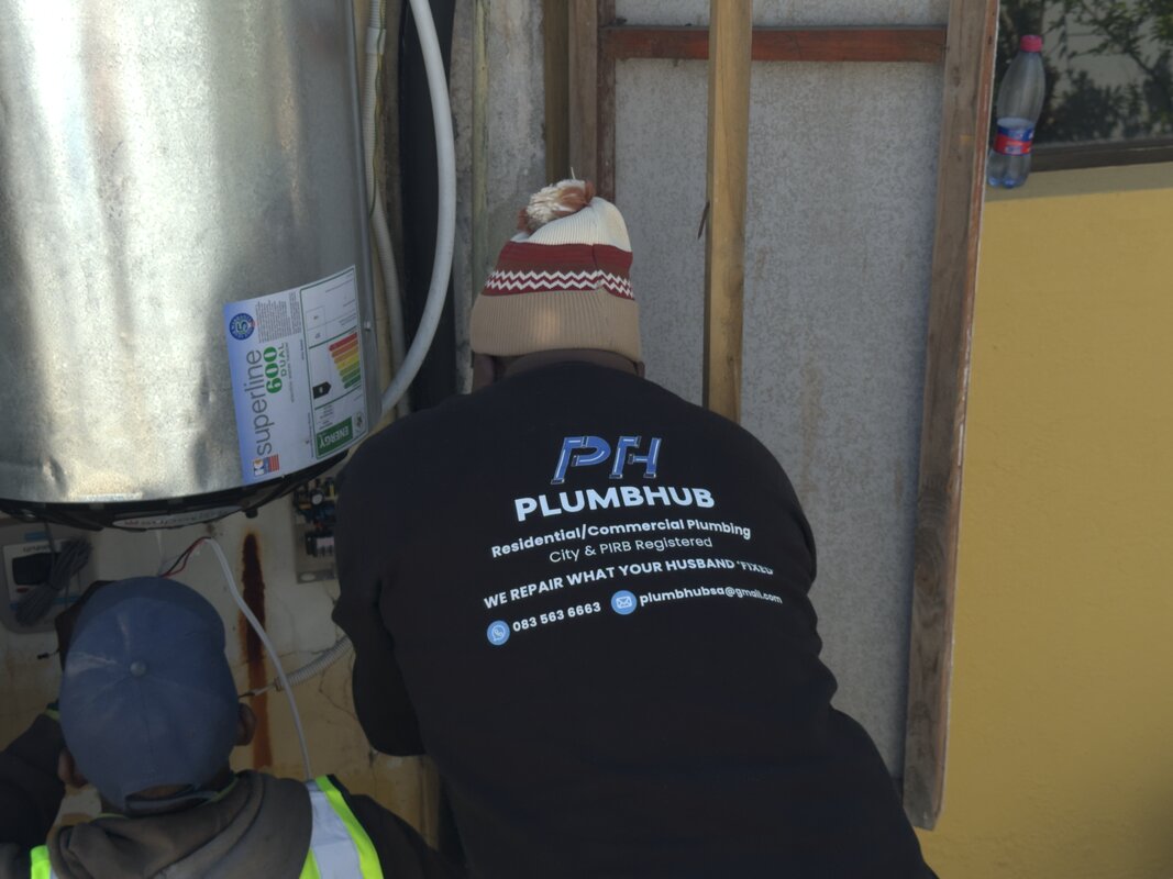 Geyser installation in progress