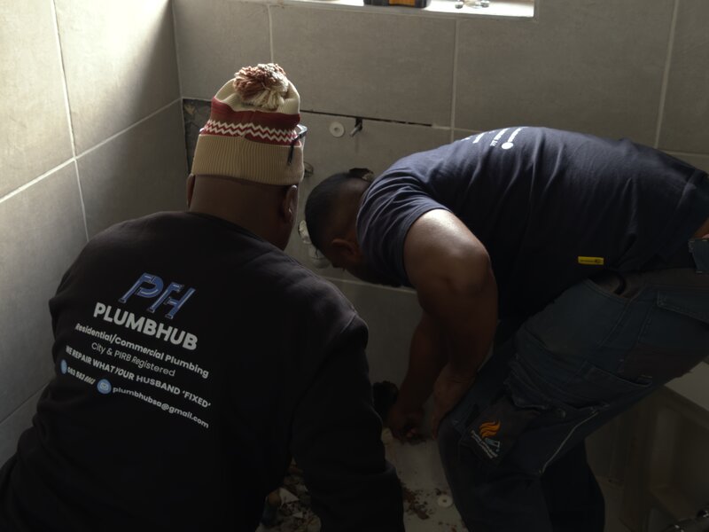 Bathroom plumbing work